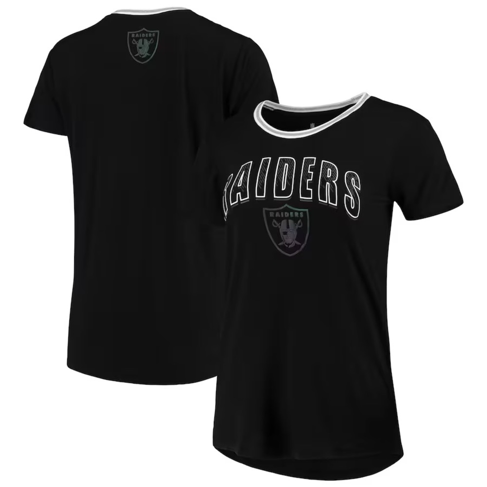 Las Vegas Raiders Juniors Foil T-Shirt - Black - Jr Small